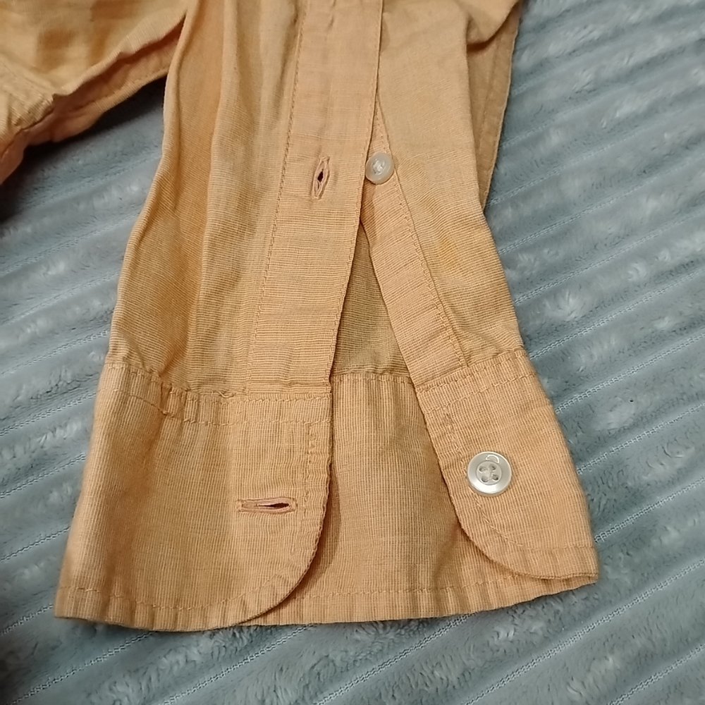 Hollister Orange Small Button Down Shirt Casual Business Vintage Y2k - Picture 10 of 12